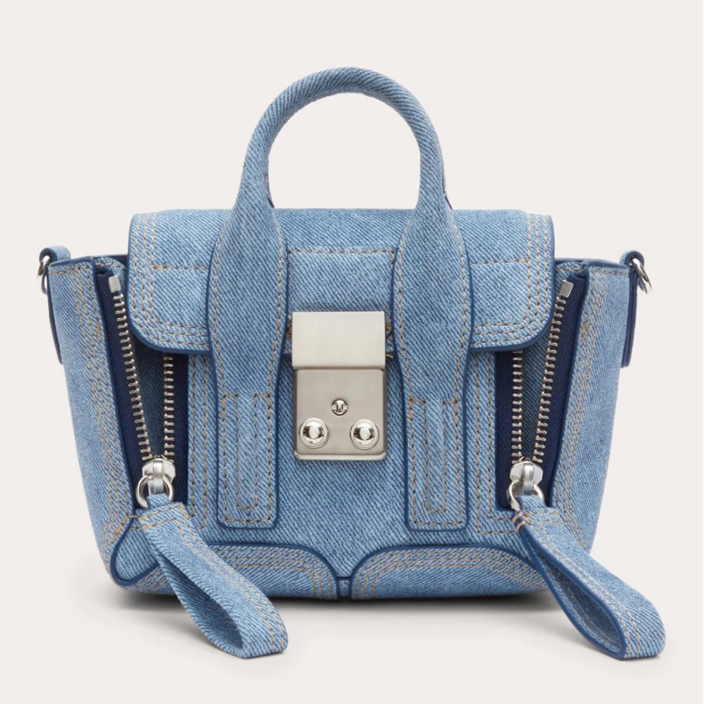 3.1 Phillip Lim Blue Mini Bag with Denim Texture